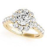 Lab Grown Round Diamond Halo Engagement Ring