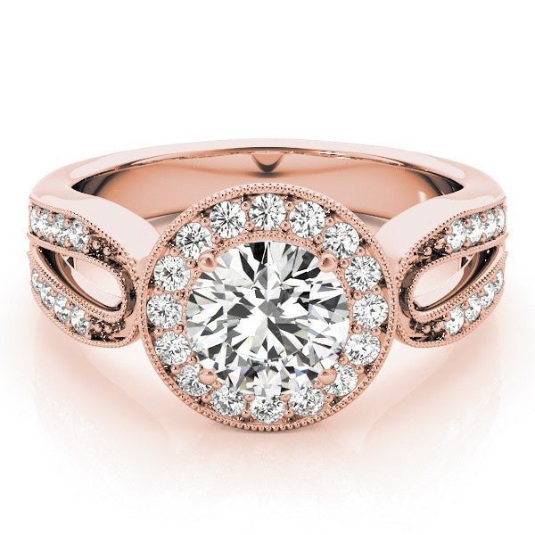Lab Grown Round Diamond Halo Engagement Ring
