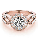 Lab Grown Round Diamond Halo Engagement Ring