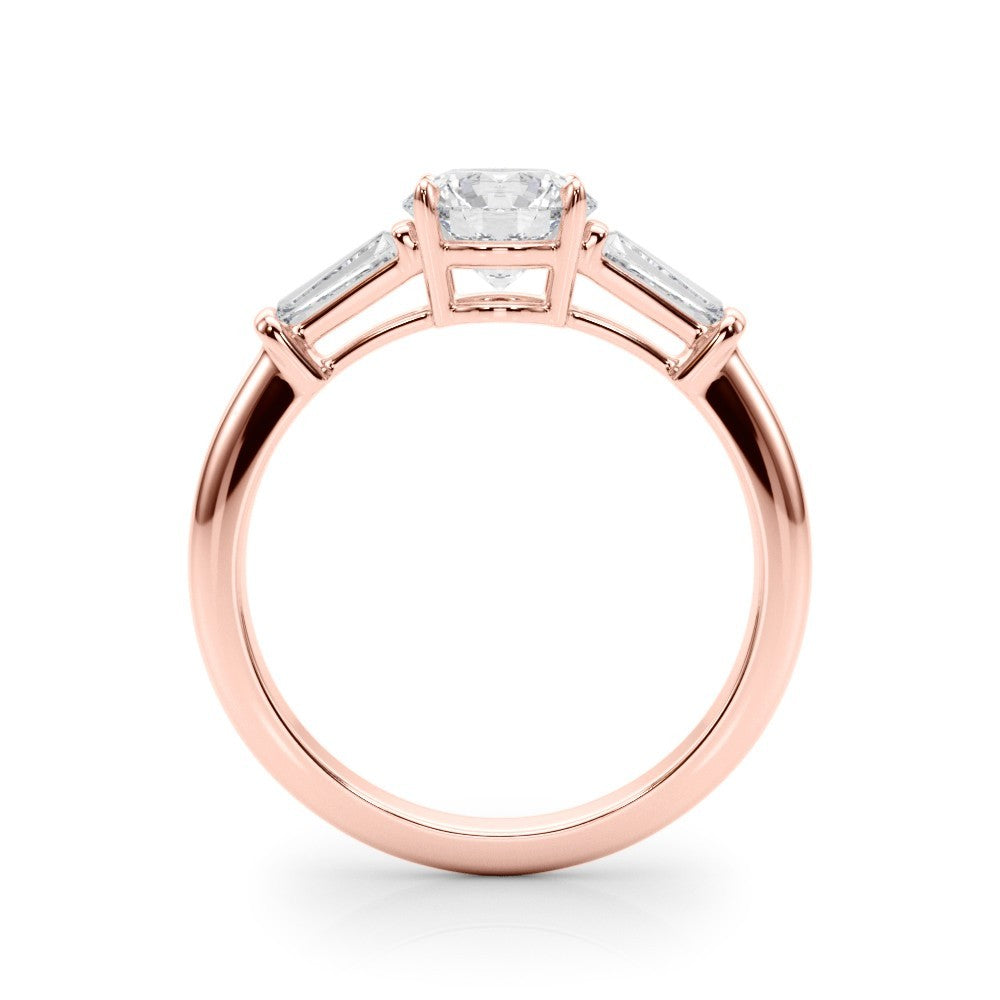 Lab-Grown Round Diamond 3 Stone Engagement Ring