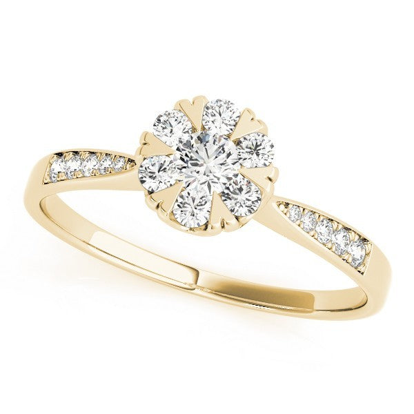 Lab Grown Round Diamond Halo Engagement Ring
