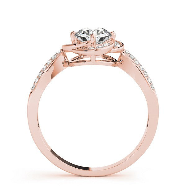 Lab Grown Round Diamond Halo Engagement Ring