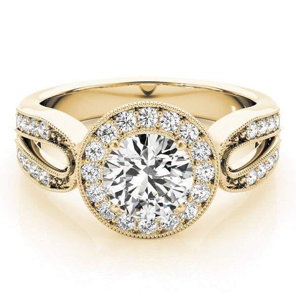 Lab Grown Round Diamond Halo Engagement Ring