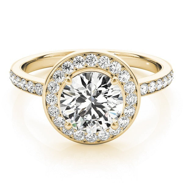 Lab Grown Round Diamond Halo Engagement Ring