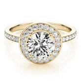 Lab Grown Round Diamond Halo Engagement Ring