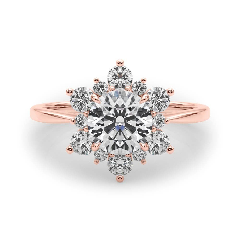 Lab-Grown Diamond Halo Engagement Ring in Platinum