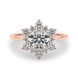 Lab-Grown Diamond Halo Engagement Ring in Platinum