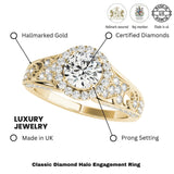 Lab Grown Round Diamond Halo Engagement Ring