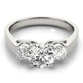 Classic Round Diamond 3 Stone Engagement Ring Platinum Lab Grown