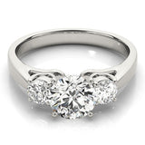 Classic Round Diamond 3 Stone Engagement Ring Platinum Lab Grown