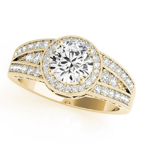 Lab Grown Round Diamond Halo Engagement Ring
