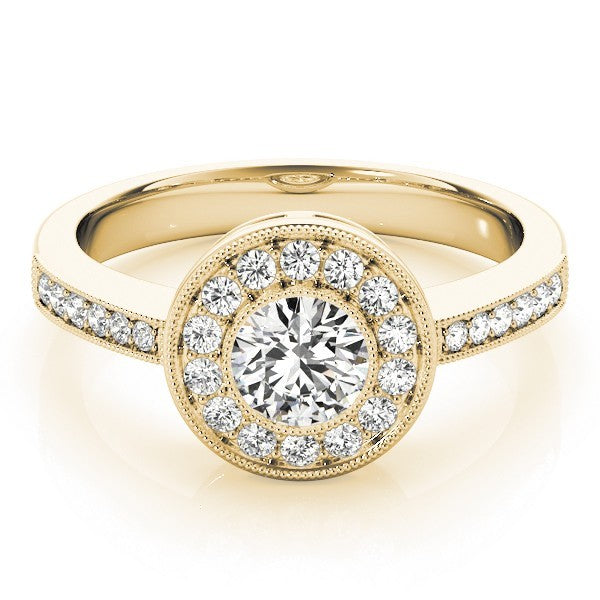 Lab Grown Round Diamond Halo Engagement Ring
