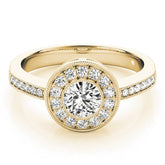 Lab Grown Round Diamond Halo Engagement Ring