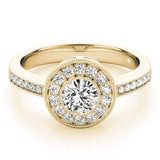 Lab Grown Round Diamond Halo Engagement Ring