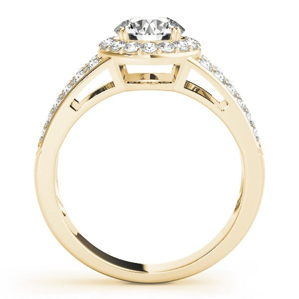 2.00Ct DE/VS Lab Grown Round Diamond Halo Engagement Ring 18K White Gold