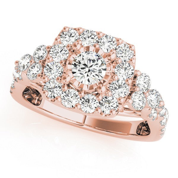 Lab Grown Round Diamond Halo Engagement Ring