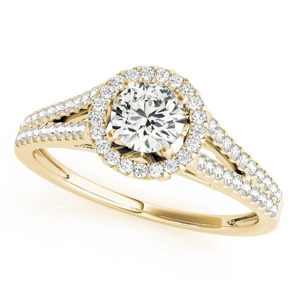 Lab Grown Round Cut Diamond Halo Engagement Ring