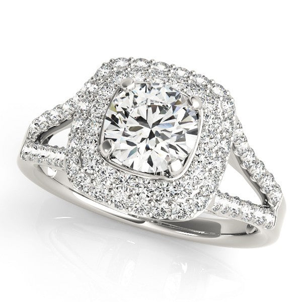 Lab Grown Round Diamond Halo Engagement Ring
