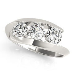 Lab Grown Diamond 3 Stone Engagement Ring For Women In Platinum