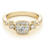 Lab Grown Round Diamond Halo Engagement Ring