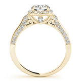 Lab Grown Round Diamond Halo Engagement Ring