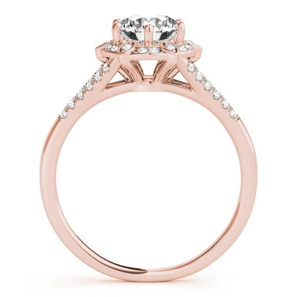 2.00Ct DE/VS Lab Grown Round Diamond Halo Engagement Ring 18K Yellow Gold