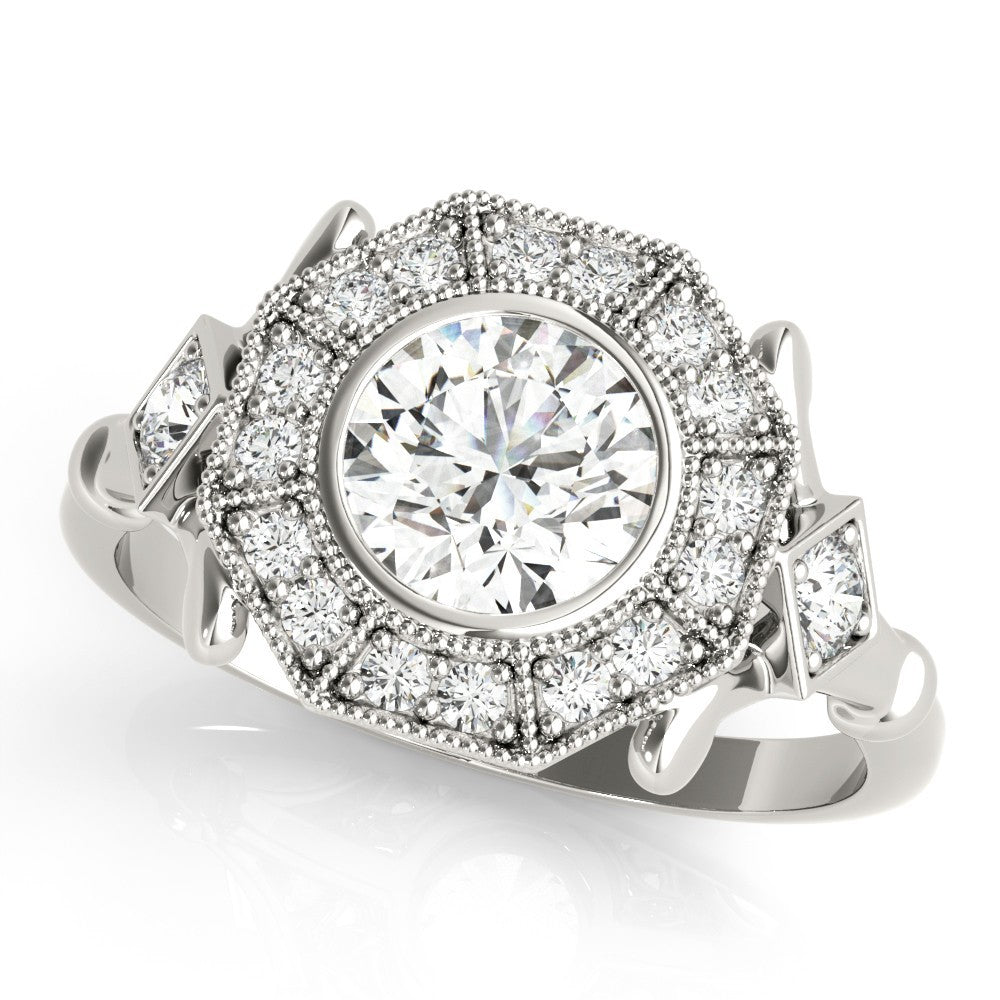 Lab-Grown Diamond Halo Engagement Ring in Platinum