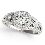 Lab Grown Round Diamond Halo Engagement Ring