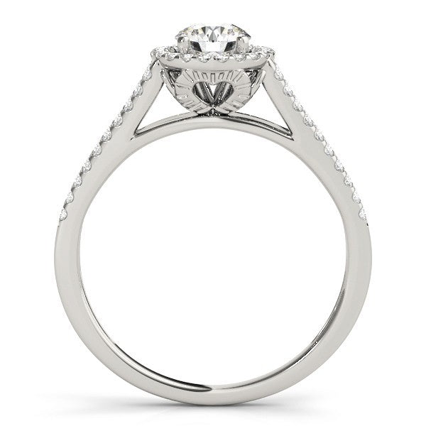 Lab Grown Round Cut Diamond Halo Engagement Ring