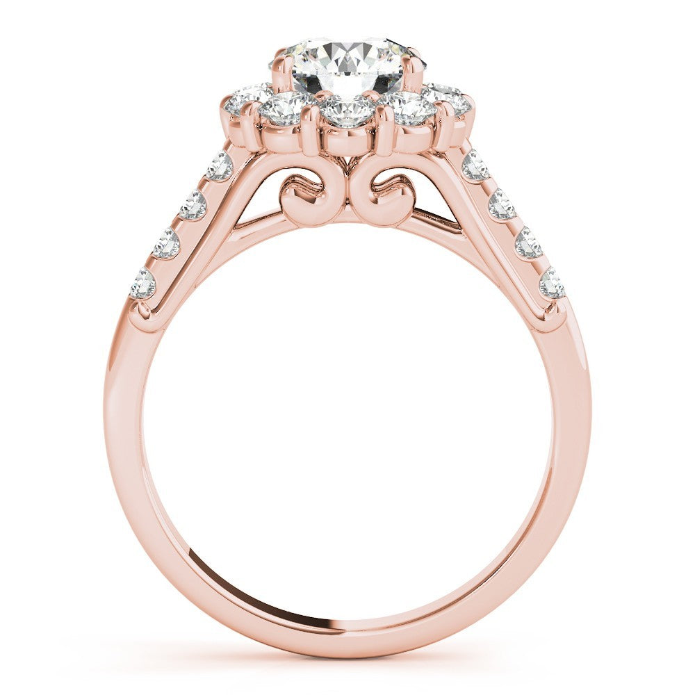 Lab Grown Round Diamond Halo Engagement Ring