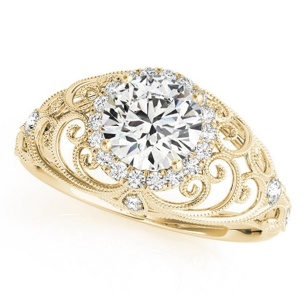 Lab Grown Round Diamond Halo Engagement Ring