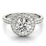 Lab Grown Round Diamond Halo Engagement Ring