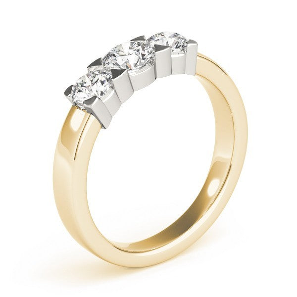 Platinum Lab Grown Round Diamond Trilogy Engagement Ring