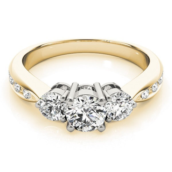 0.50Ct To 2.00Ct DE/VS Lab Grown Round Diamond 3 Stone Engagement Ring Platinum