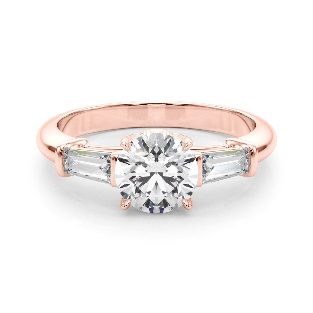 Lab-Grown Round Diamond 3 Stone Engagement Ring