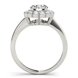 2.00Ct DE/VS Lab Grown Round Diamond Halo Engagement Ring 18K White Gold