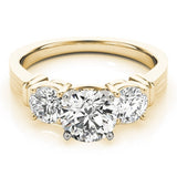 Verlobungsring mit rundem, im Labor gezüchtetem Diamanten im Trilogie-Stil, Platin, DE/VS, 2,00 ct