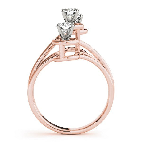 Lab Grown Round Diamond Trilogy Engagement Ring Platinum