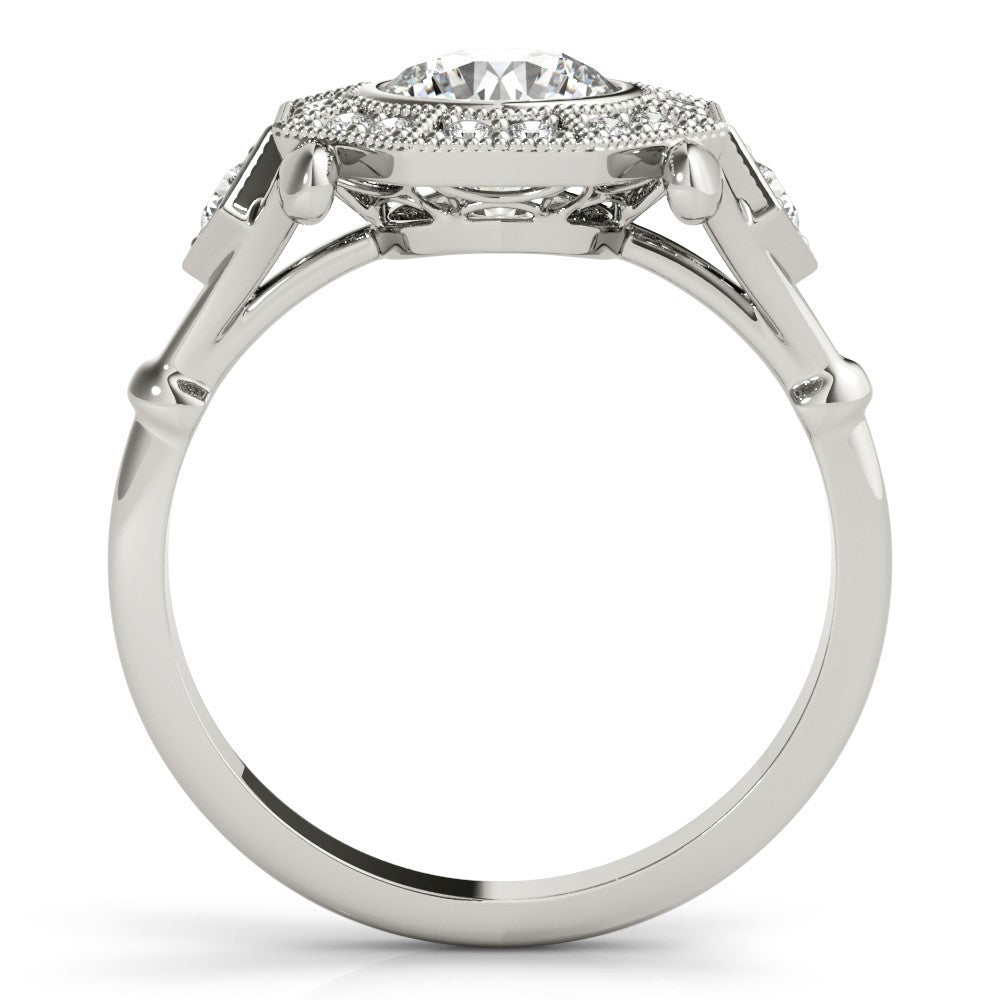 Lab-Grown Diamond Halo Engagement Ring in Platinum