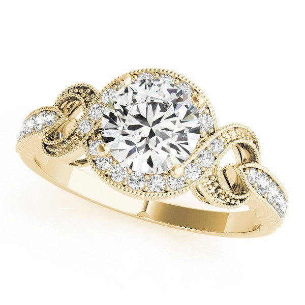 Lab Grown Round Diamond Halo Engagement Ring