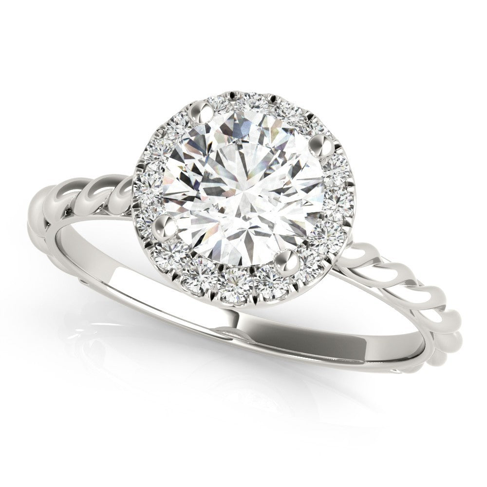 Lab-Grown Diamond Halo Engagement Ring in Platinum