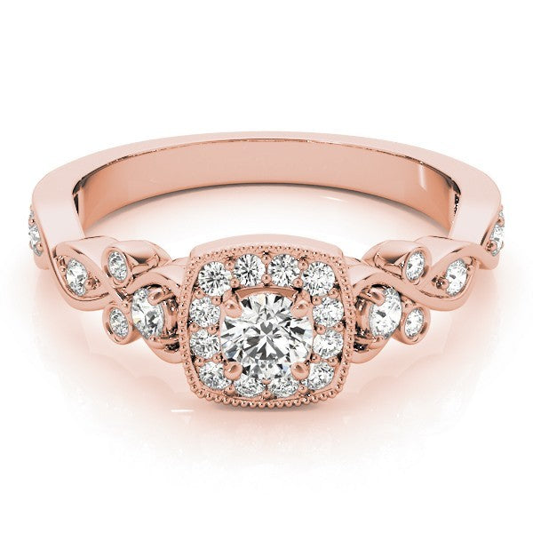 Lab Grown Round Diamond Halo Engagement Ring