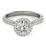 Lab Grown Round Diamond Halo Engagement Ring