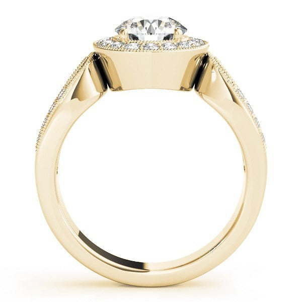 Lab Grown Round Diamond Halo Engagement Ring