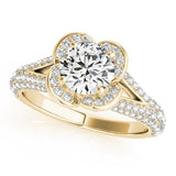 Lab Grown Round Diamond Halo Engagement Ring