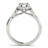 0.50-2.00 Ct DE/VS Lab-Grown Diamond Halo Engagement Ring in Platinum