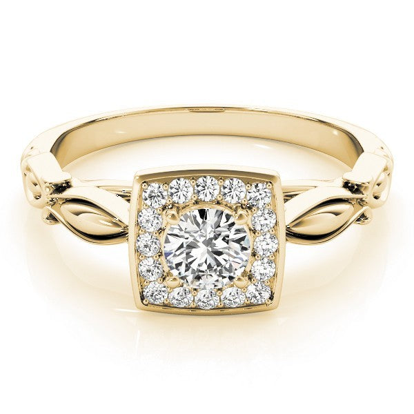 Lab Grown Round Diamond Halo Engagement Ring