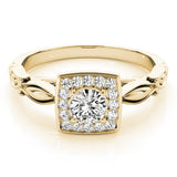 Lab Grown Round Diamond Halo Engagement Ring