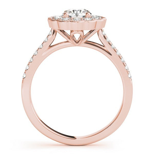 Lab Grown Round Diamond Halo Engagement Ring