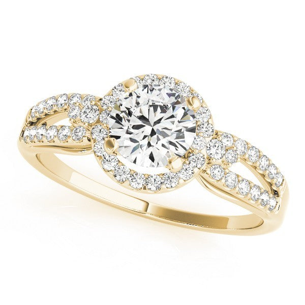 Lab Grown Round Cut Diamond Halo Engagement Ring